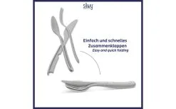 Silwy® Tricky Zusammenklappbares Besteck-Set 3-tlg.