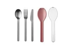 Mepal Ellipse Edelstahl Besteck Set Inkl. Schutzhülle 3-tlg. Nordic Pink