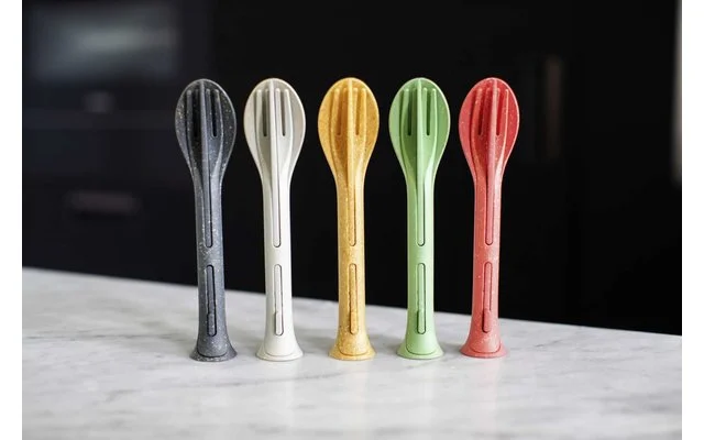 Koziol Klikk Pocket Besteck-Set 3-teilig Nature Ash Gray – Bild 3