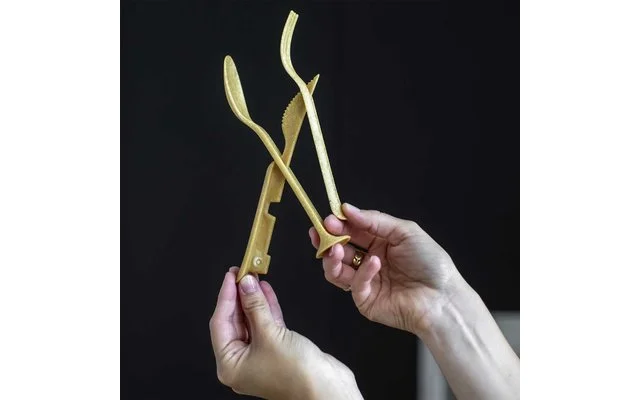 Koziol Klikk Pocket Besteck-Set 3-teilig Nature Ash Gray – Bild 2