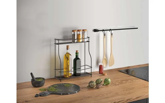 Metaltex Balsamico LAVA Gewürzregal 2 Etagen Schwarz – Bild 2