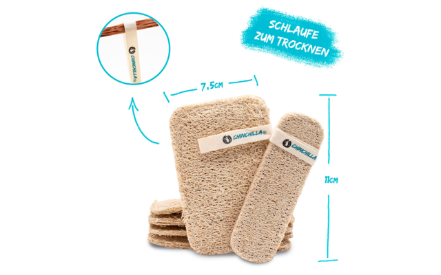 Chinchilla Luffa Spülschwämme Wiederverwendbar 7 Stück – Bild 2