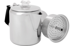 GSI Edelstahl Kaffeekocher Für 6 Tassen Mit Silikon Handgriff 0,9 Liter