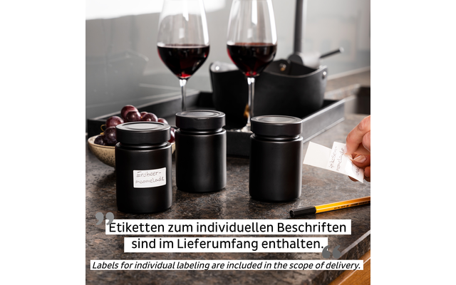 Silwy® Feinkost-Magnetgläser WHITE & CLASSY (192 Ml) 3er-Set Inkl. Metallleiste – Bild 3