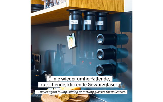 Silwy® Feinkost-Magnetgläser WHITE & CLASSY (192 Ml) 3er-Set Inkl. Metallleiste